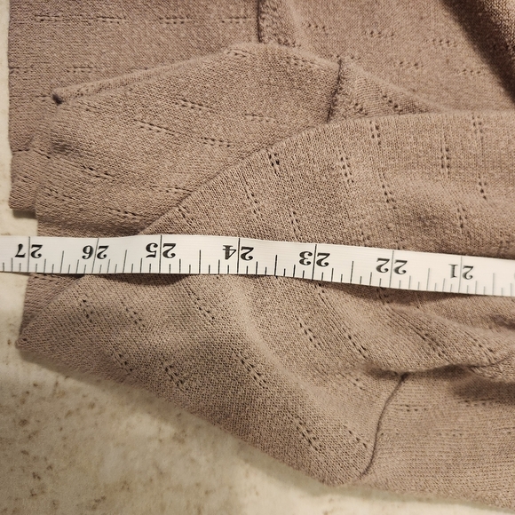 Womens Y2k Beige Brown Open Cardigan H.I.P Size M #Q379 - Picture 6 of 6